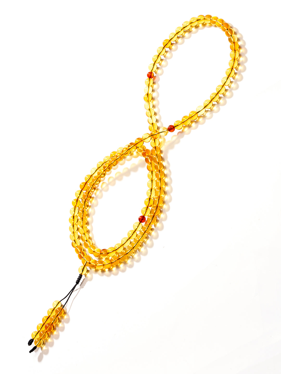 Golden-Blue Amber 108-Bead Mala · 6.9 mm