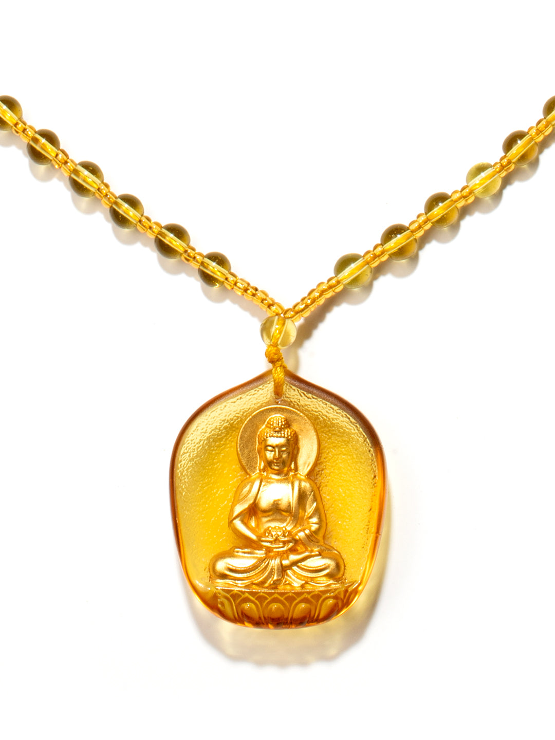 Gilded Glass Amitabha Buddha Amulet | Zensambodhi