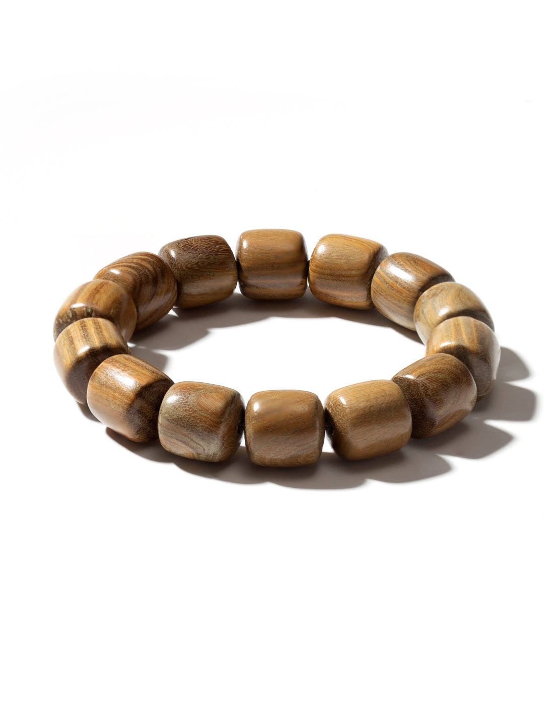 Green Sandalwood Barrel-Bead Bracelet