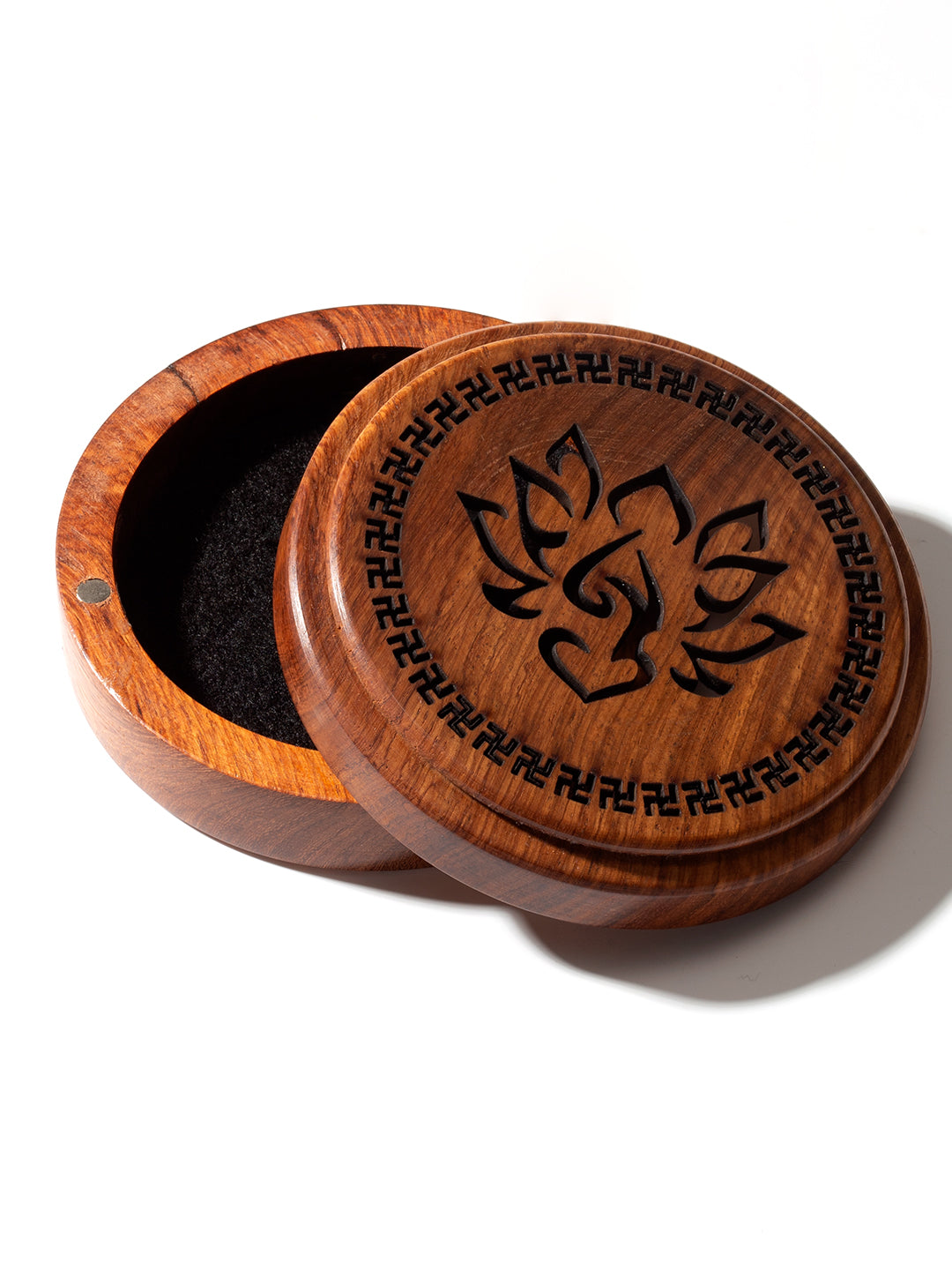 Lotus Carved Wooden Horizontal Incense Holder