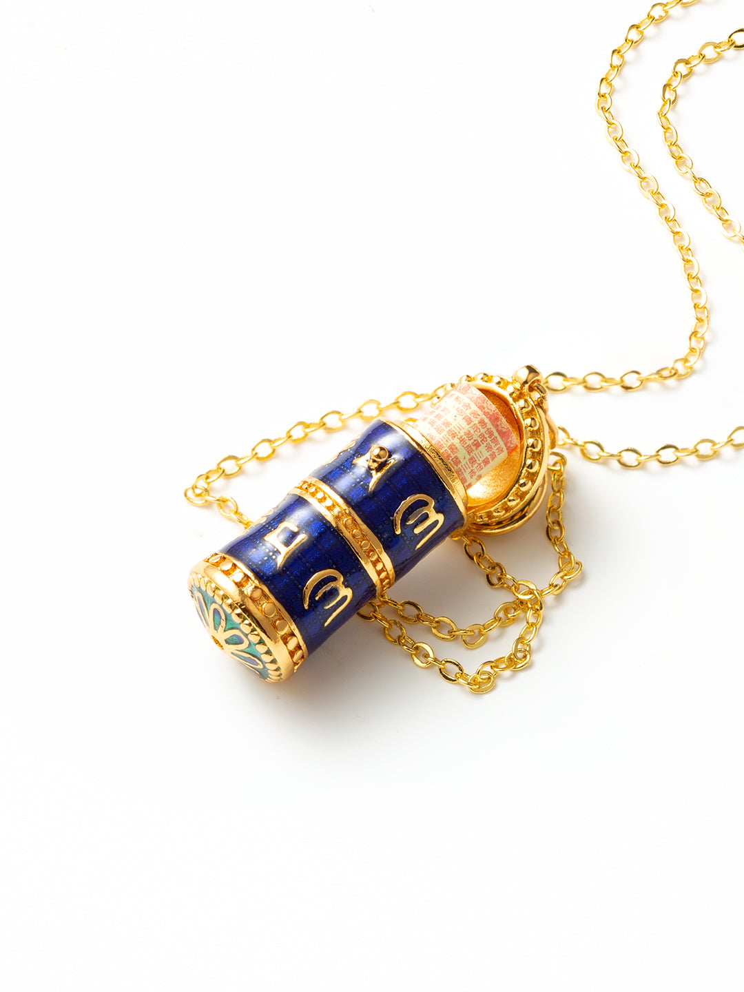Blue Shurangama Mantra Prayer Wheel