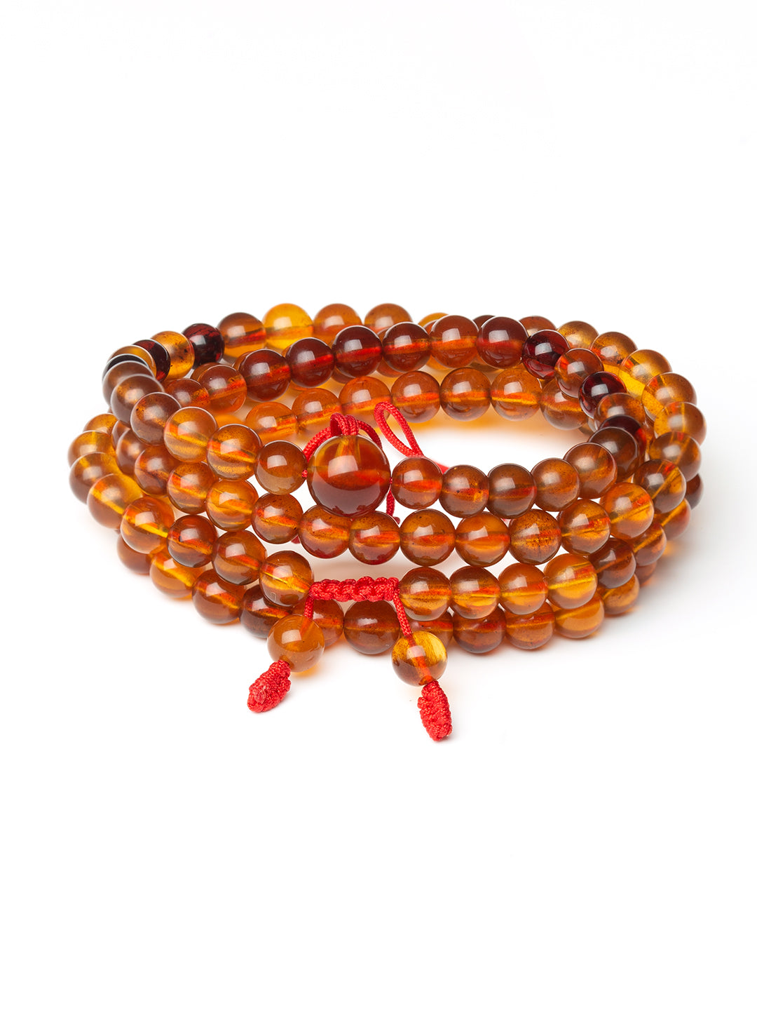 Brown-Red Amber Lotus Bead Ornament · No. 1