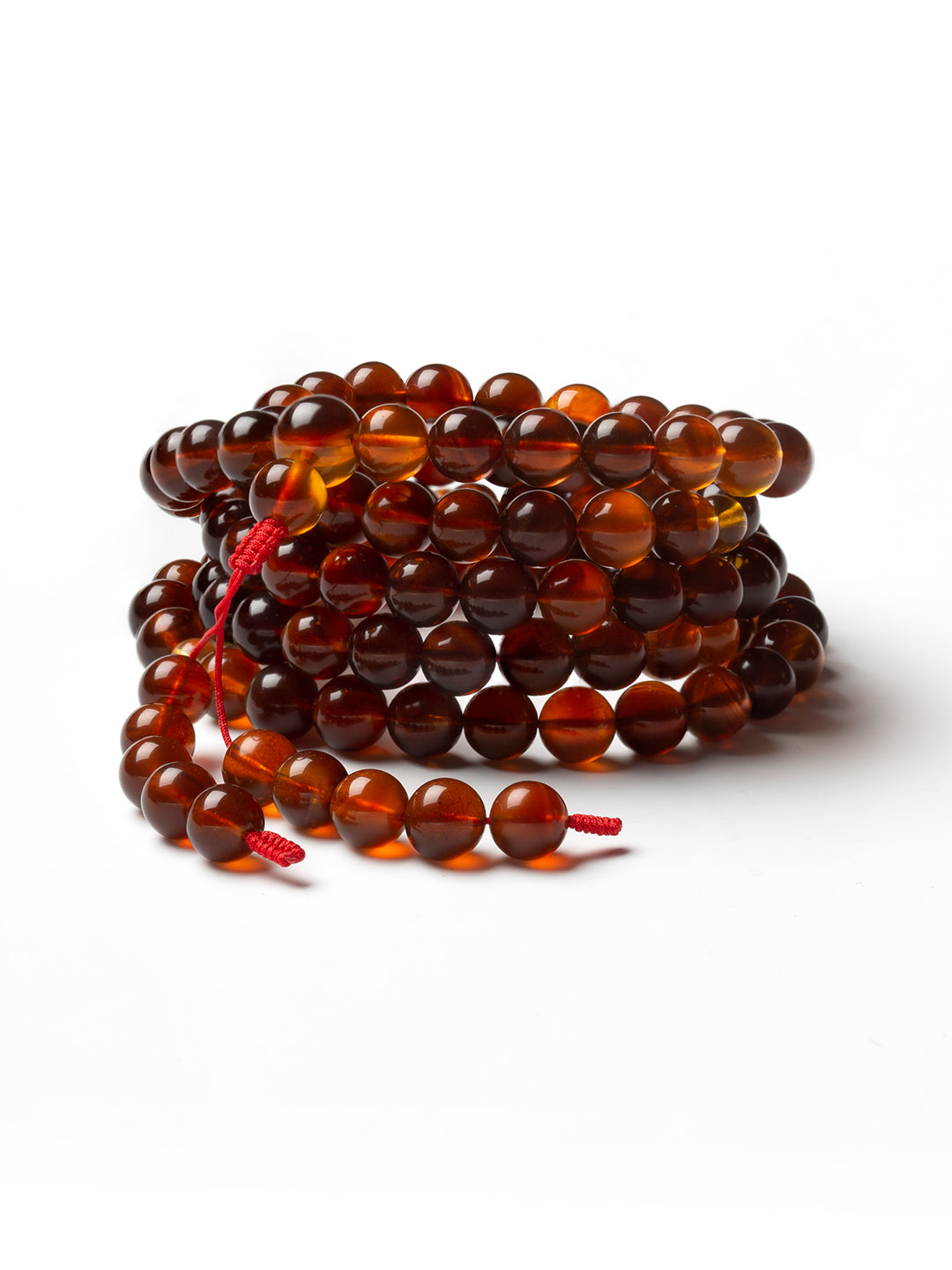 Burmese Brown-Red Amber 108-Bead Mala · No. 1