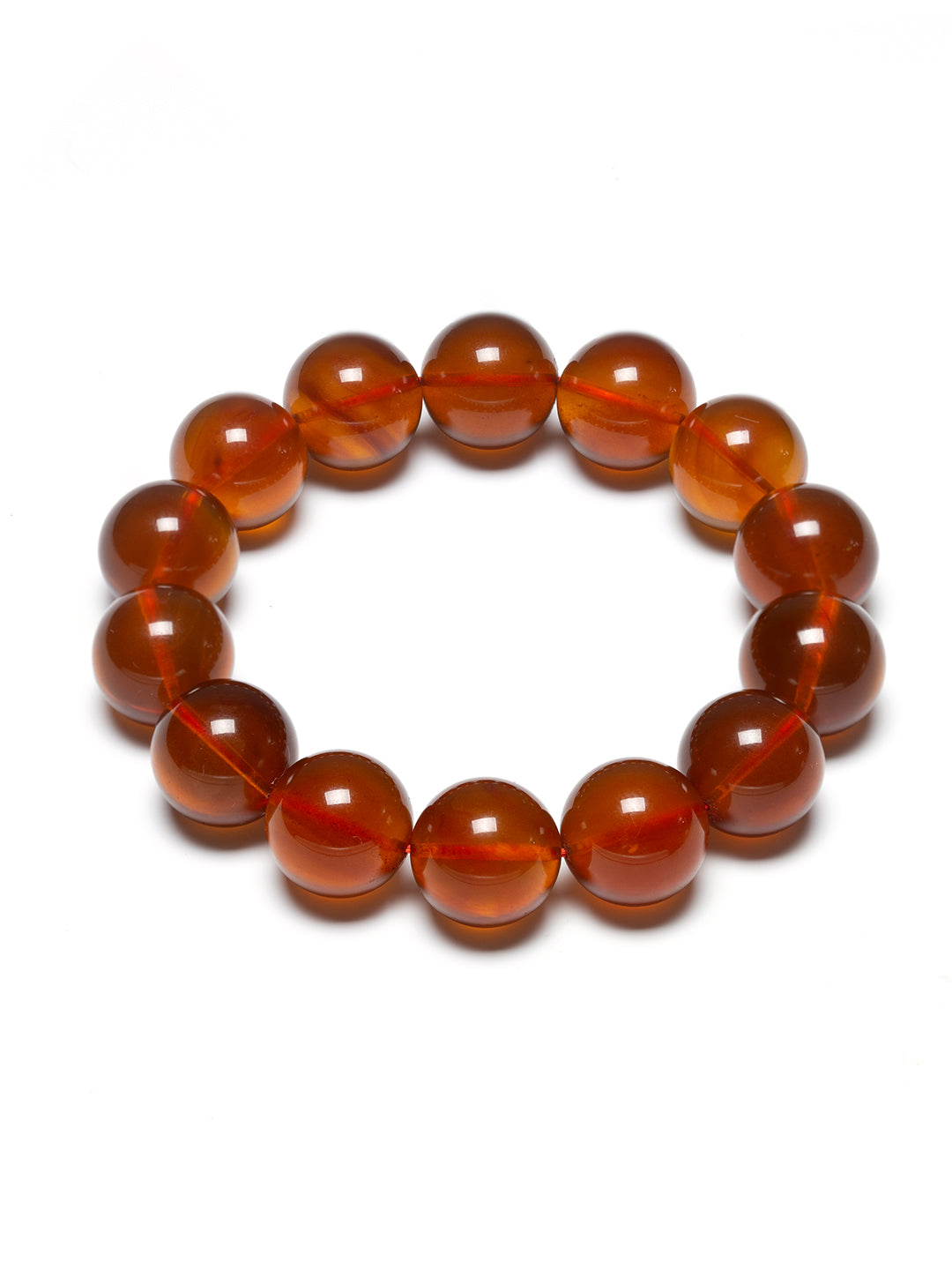 Brown-Red Amber Bracelet · 15 mm
