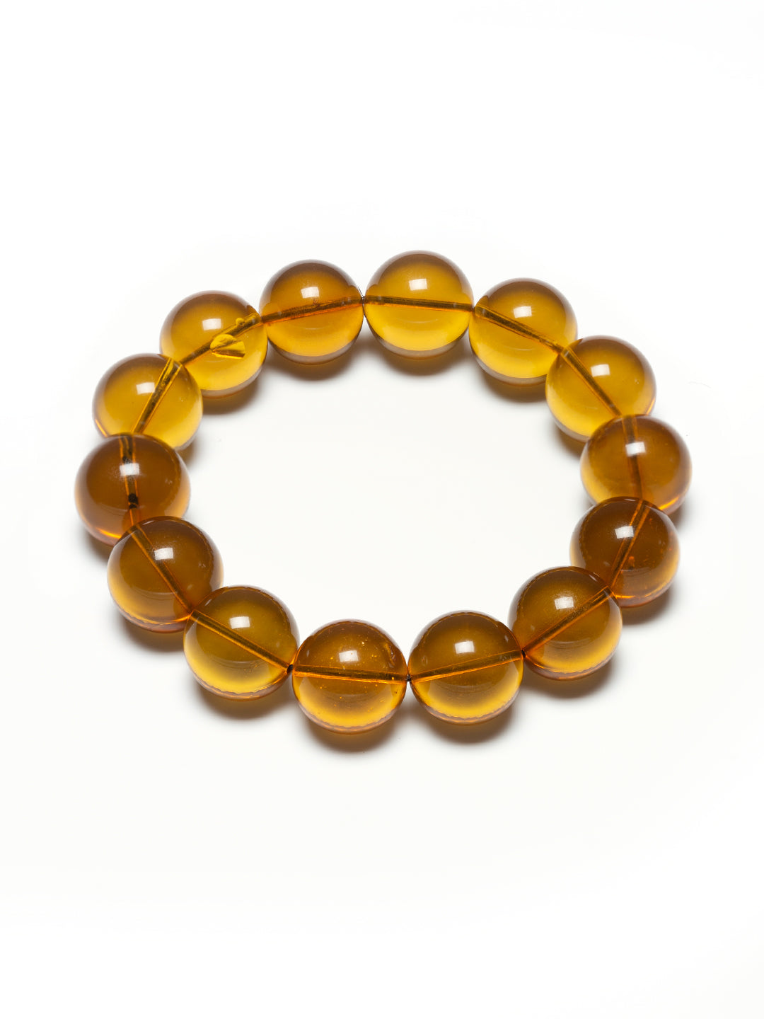 Golden-Blue Amber Bracelet · 14 mm