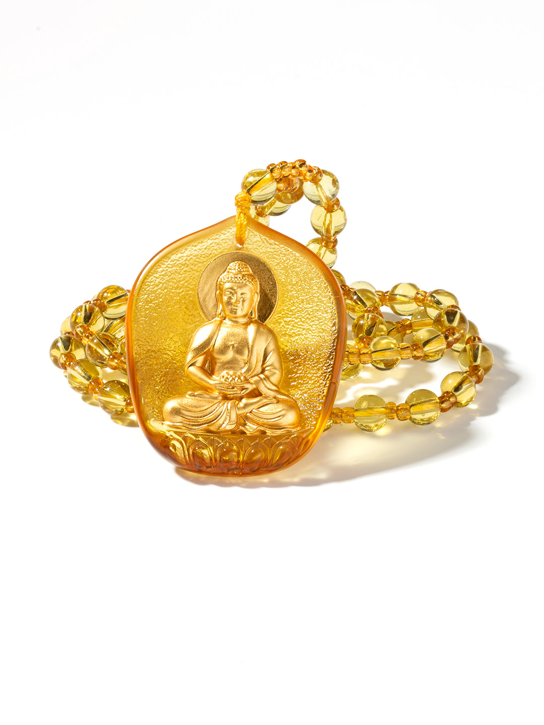 Gilded Glass Amitabha Buddha Amulet | Zensambodhi