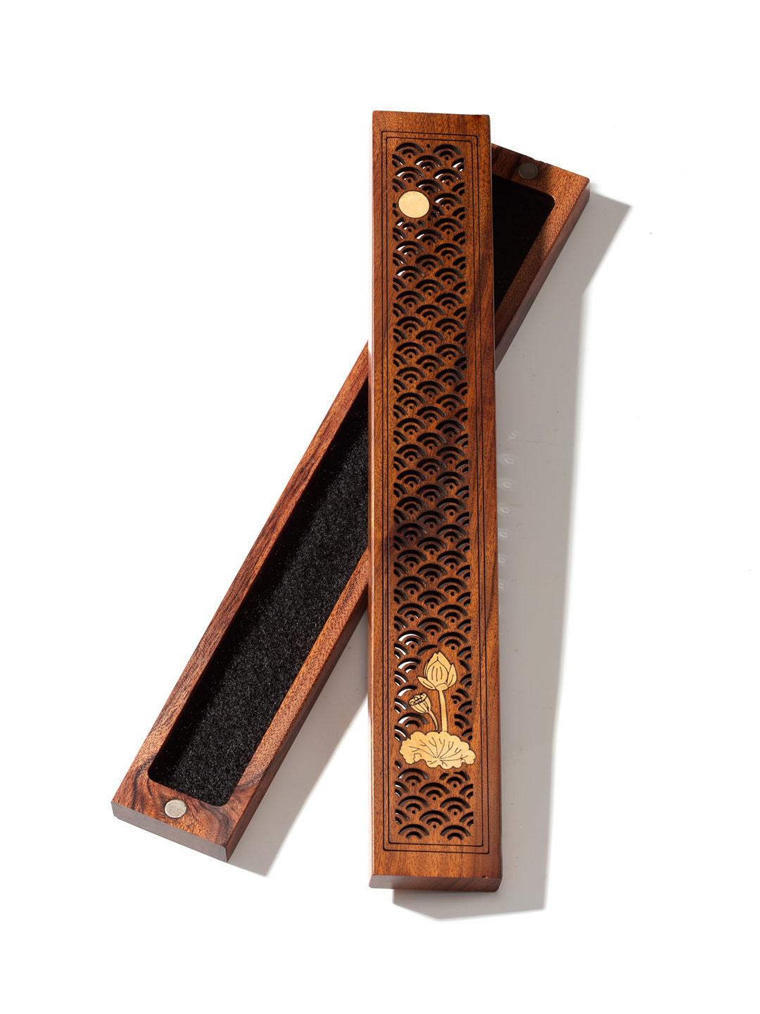 Carved Wooden Incense Burner · Geometric Openwork