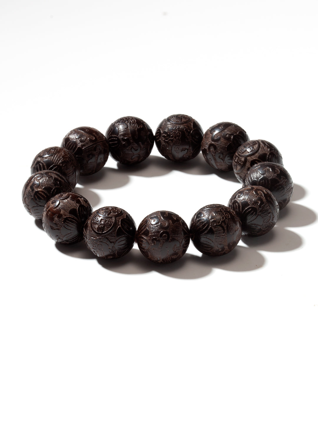 Carved Ebony Auspicious Cloud Bracelet