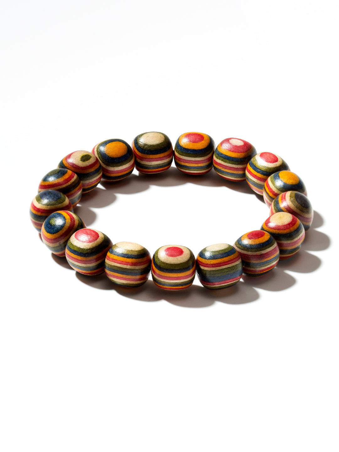 Multicolor Wood Bead Bracelet