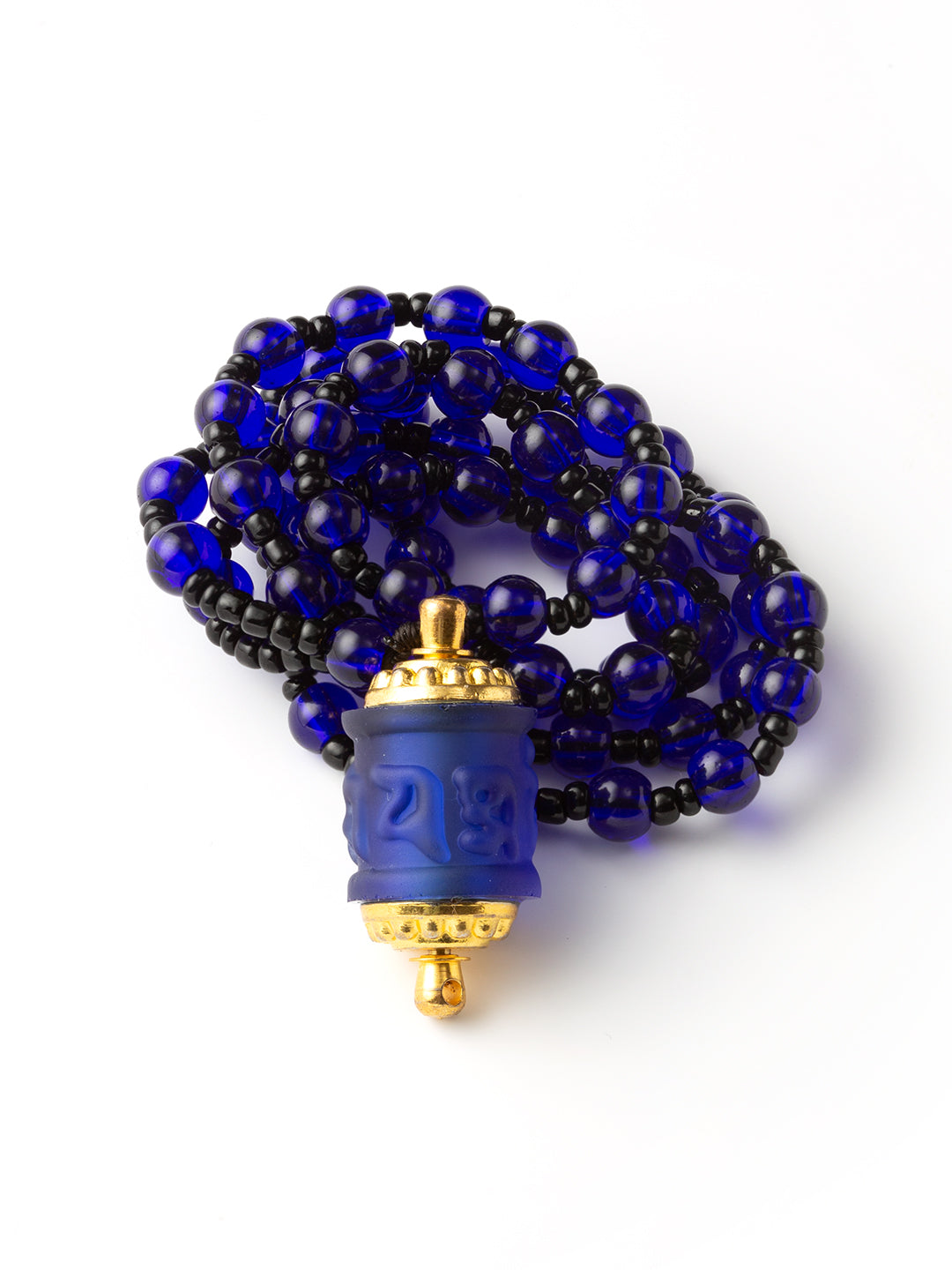 Blue Glass Shurangama Mantra Prayer Wheel