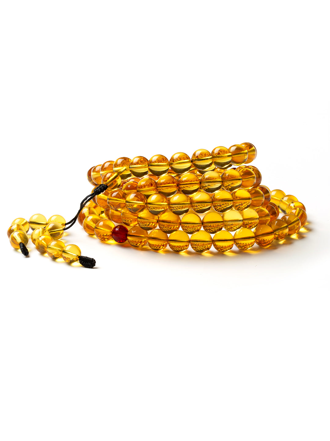 Burmese Golden-Blue Amber 108-Bead Mala · 9.5 mm