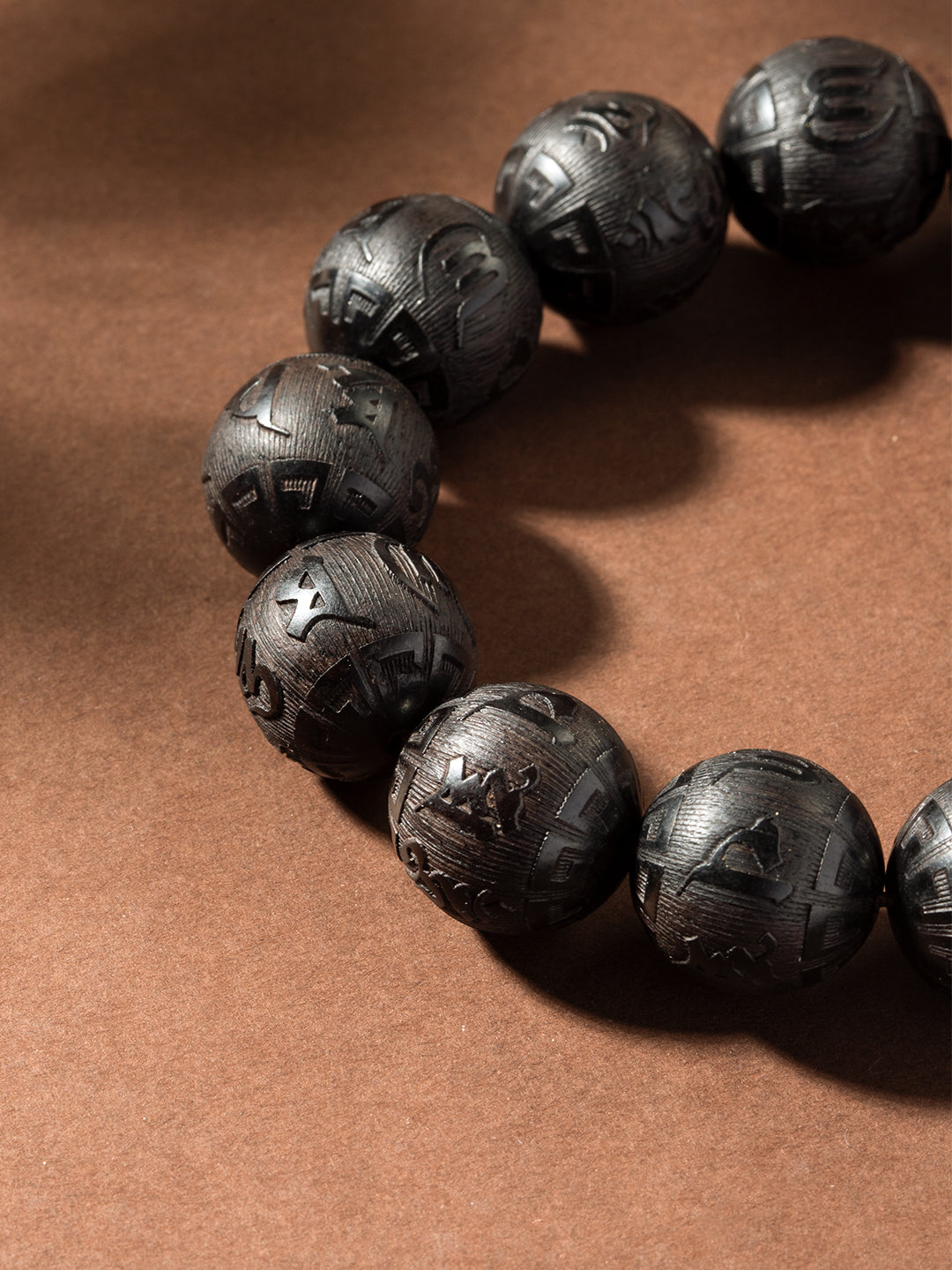 Carved Ebony Mantra Bracelet