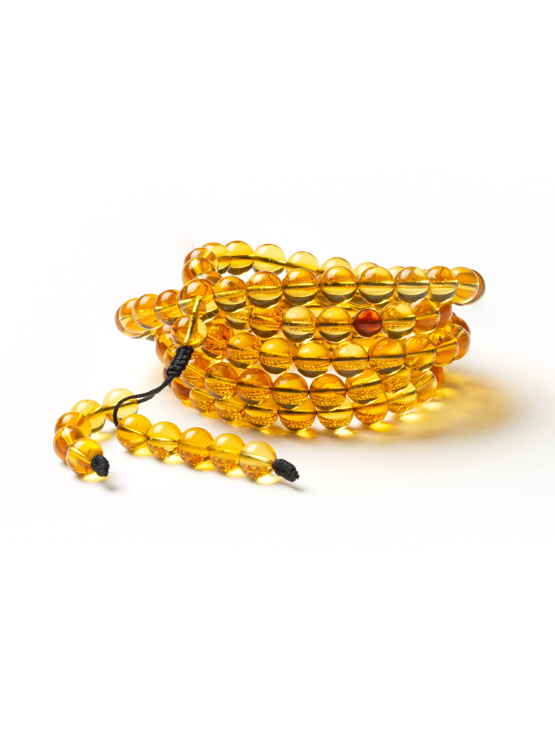 Golden-Blue Amber 108-Bead Mala · 6.9 mm