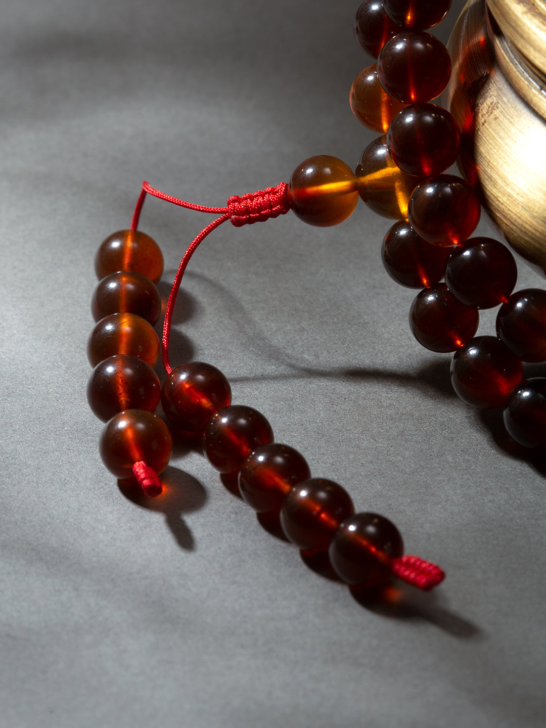 Burmese Brown-Red Amber 108-Bead Mala · No. 1