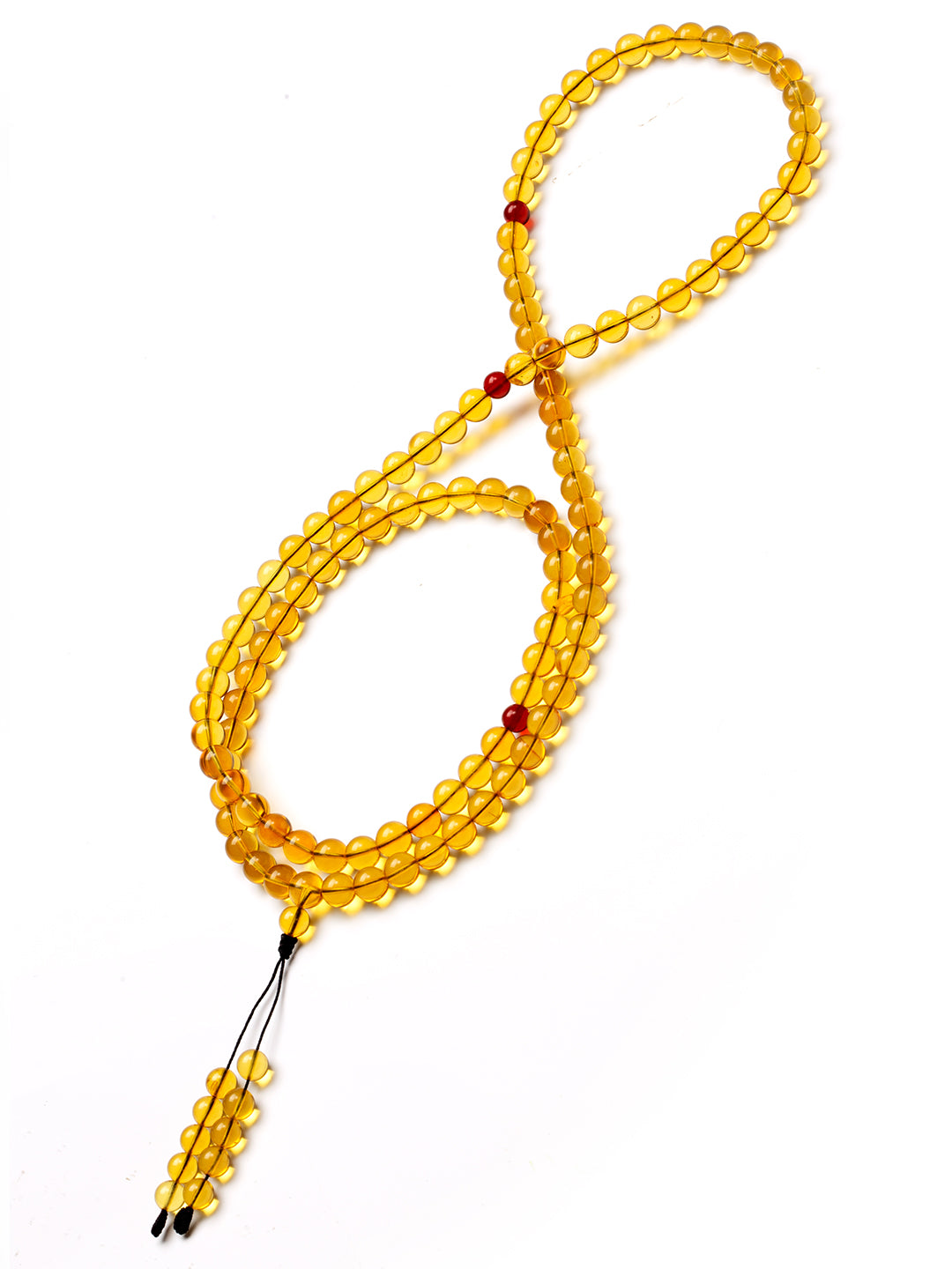 Burmese Golden-Blue Amber 108-Bead Mala · 9.5 mm