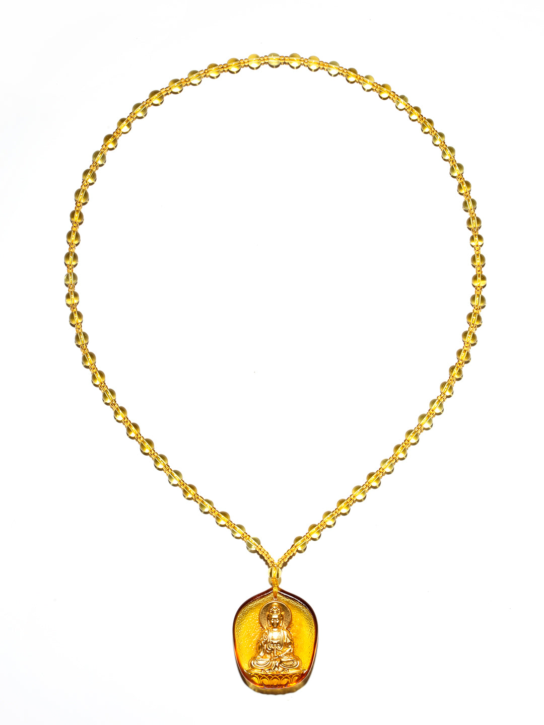 Golden Guanyin Gilded Glass Amulet | Zensambodhi