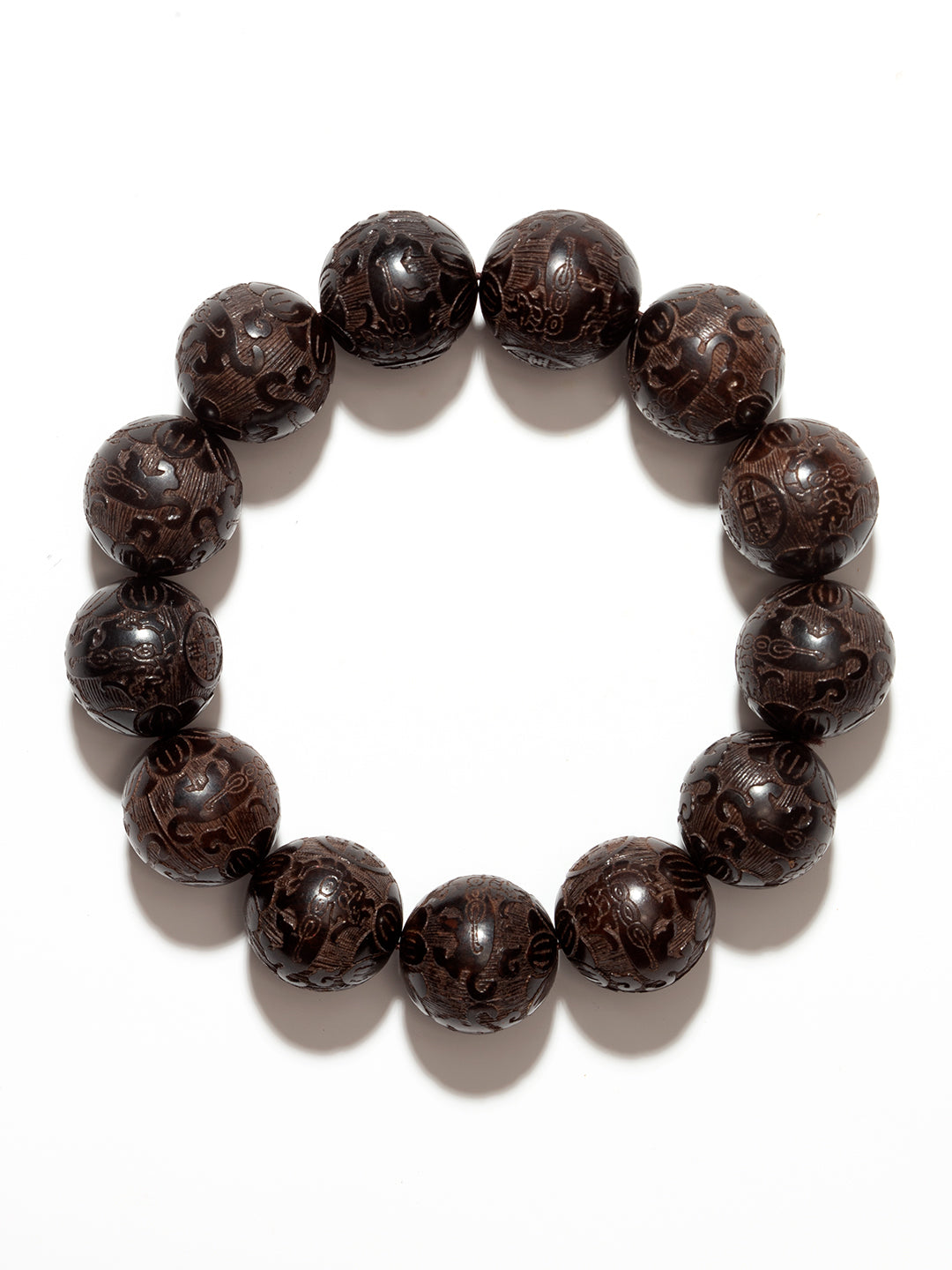 Carved Ebony Auspicious Cloud Bracelet