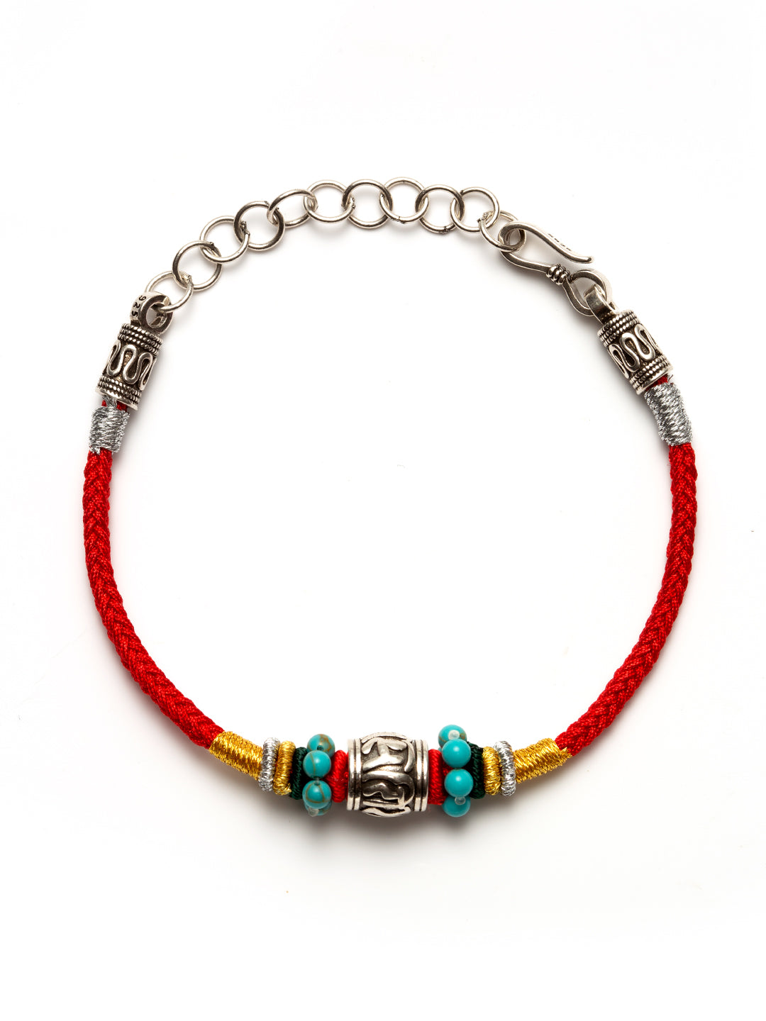 Six-Syllable Mantra Cord Bracelet · Red