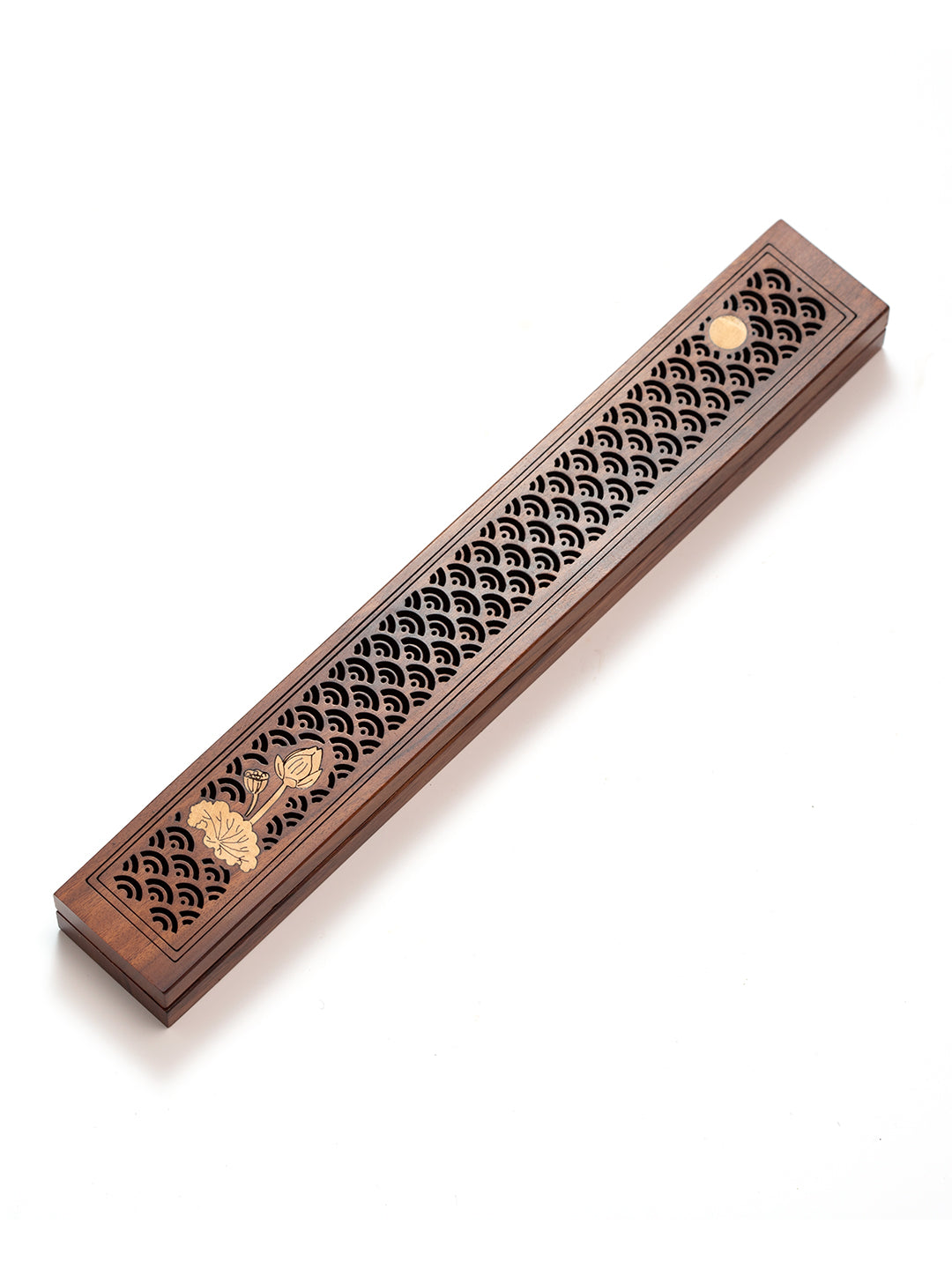 Carved Wooden Incense Burner · Geometric Openwork