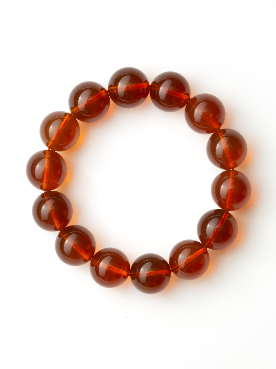 Brown-Red Amber Bracelet · 15 mm