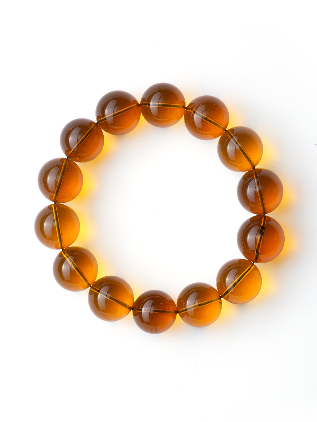 Golden-Blue Amber Bracelet · 14 mm