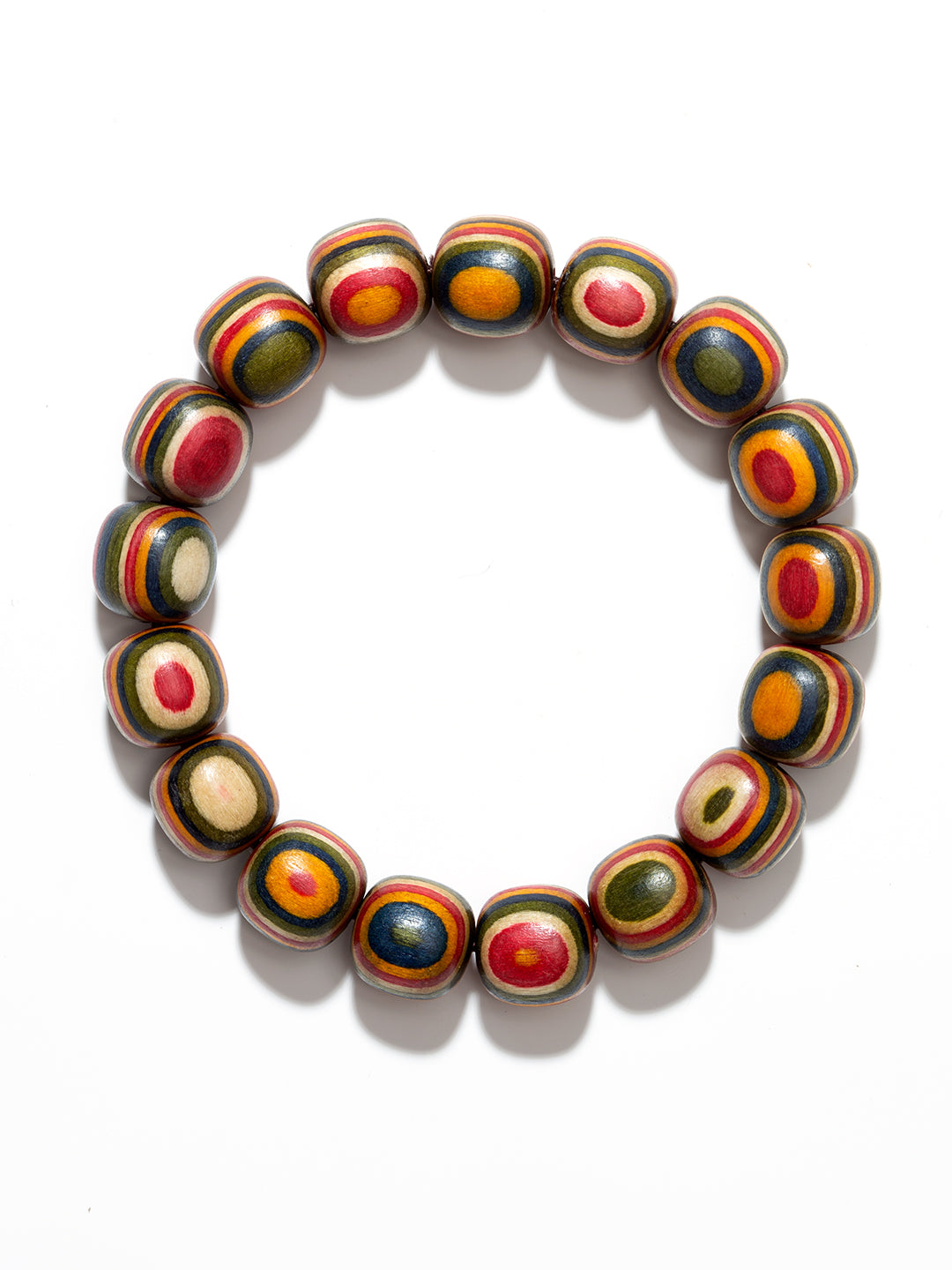 Multicolor Wood Bead Bracelet