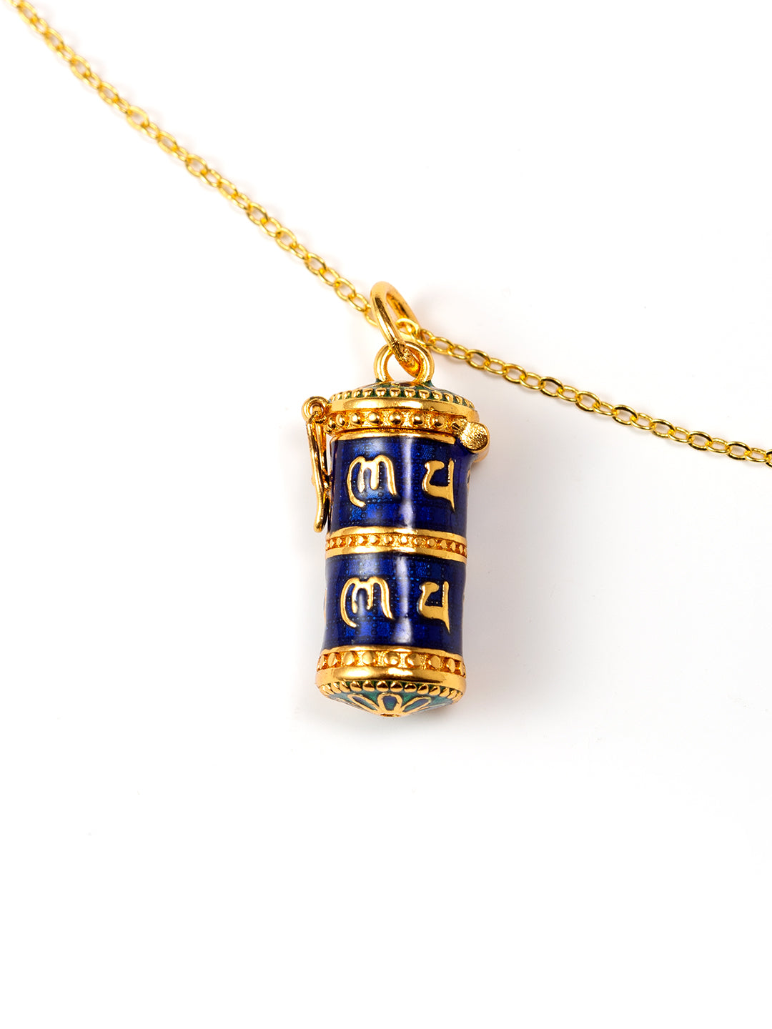Blue Shurangama Mantra Prayer Wheel