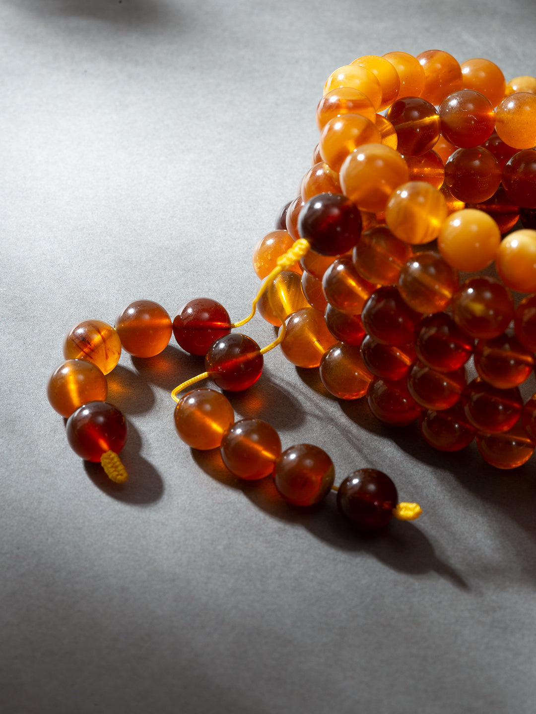 Burmese Brown Honey Amber 108-Bead Mala · No. 1