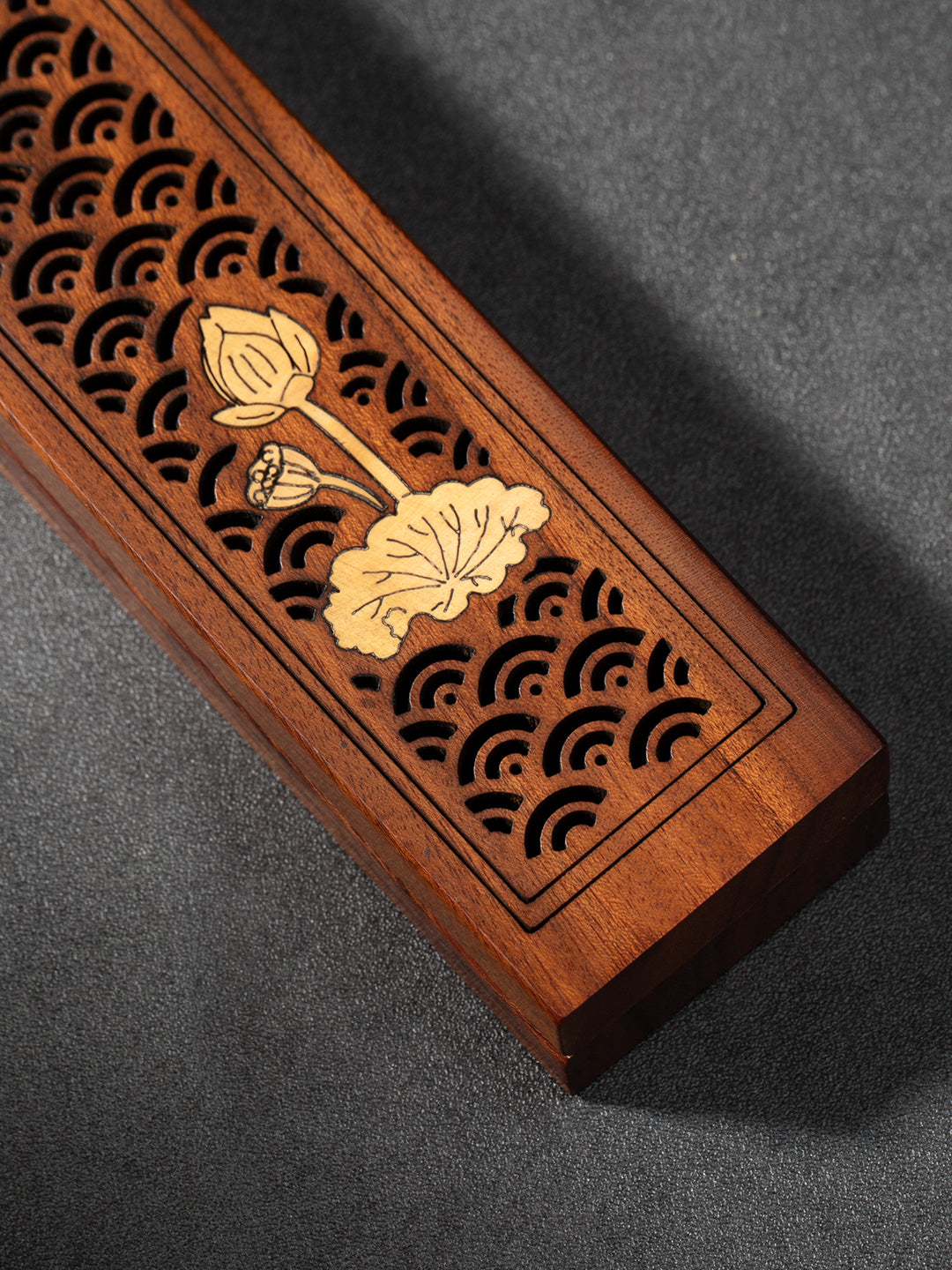 Carved Wooden Incense Burner · Geometric Openwork