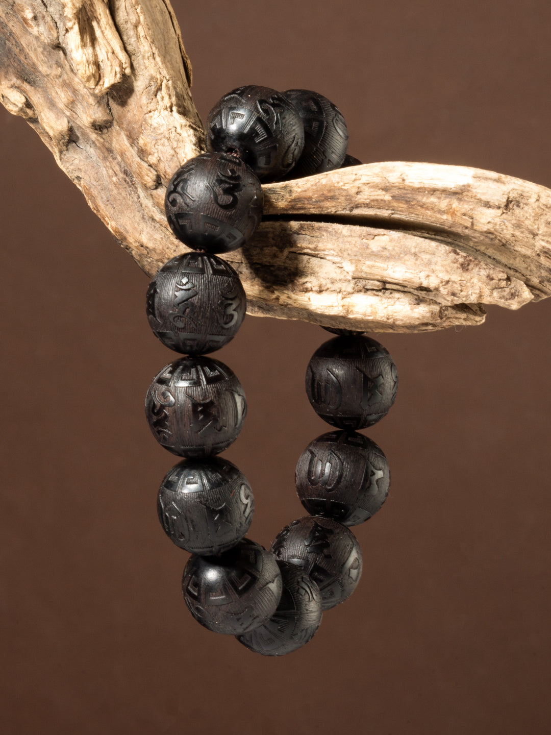 Carved Ebony Mantra Bracelet