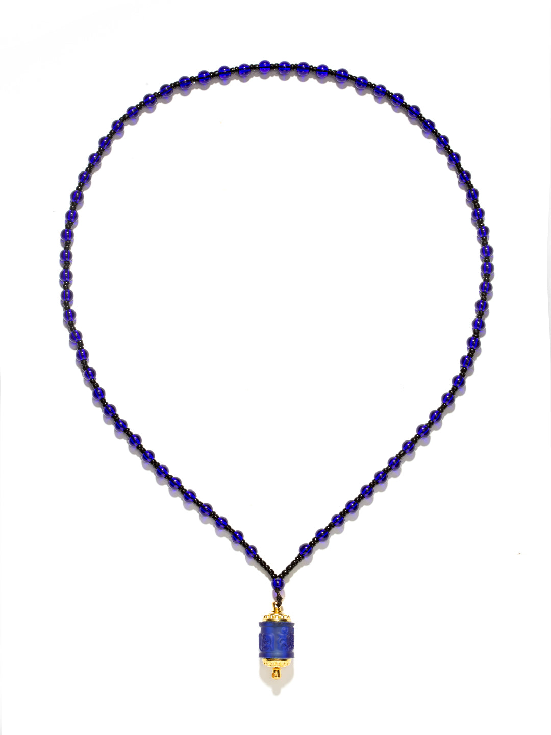 Blue Glass Shurangama Mantra Prayer Wheel