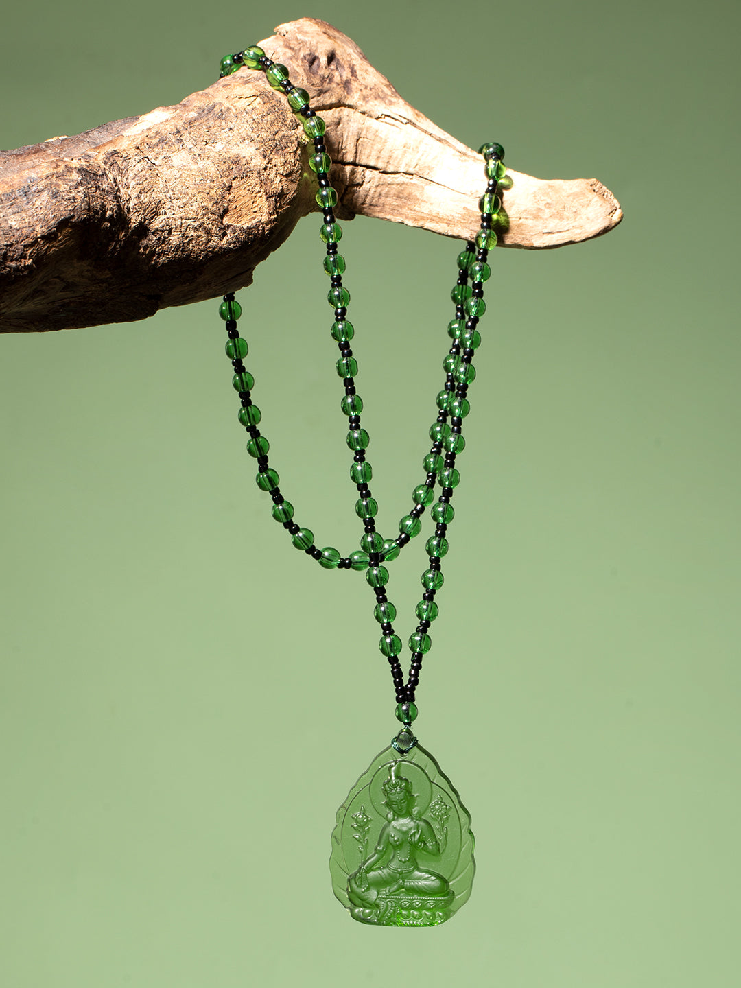 Green Glass Green Tara Amulet | Zensambodhi