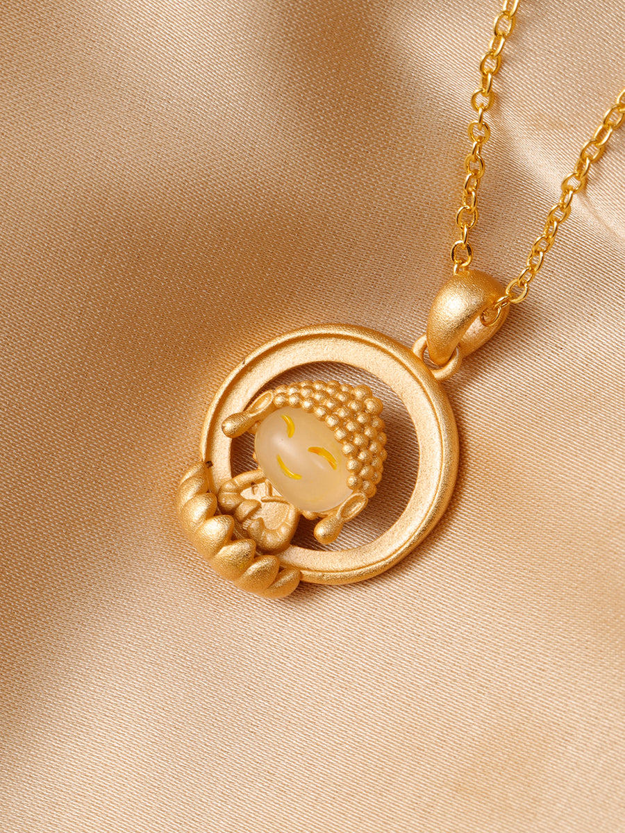 Mini Hetian Jade Buddha Pendant