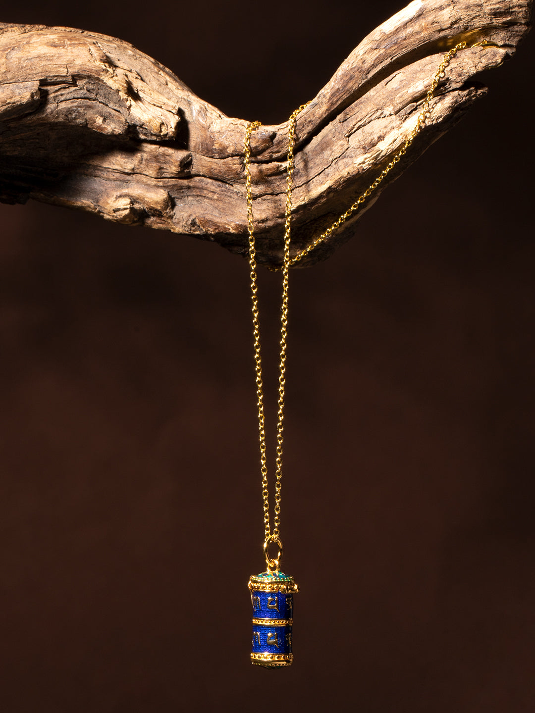 Blue Shurangama Mantra Prayer Wheel