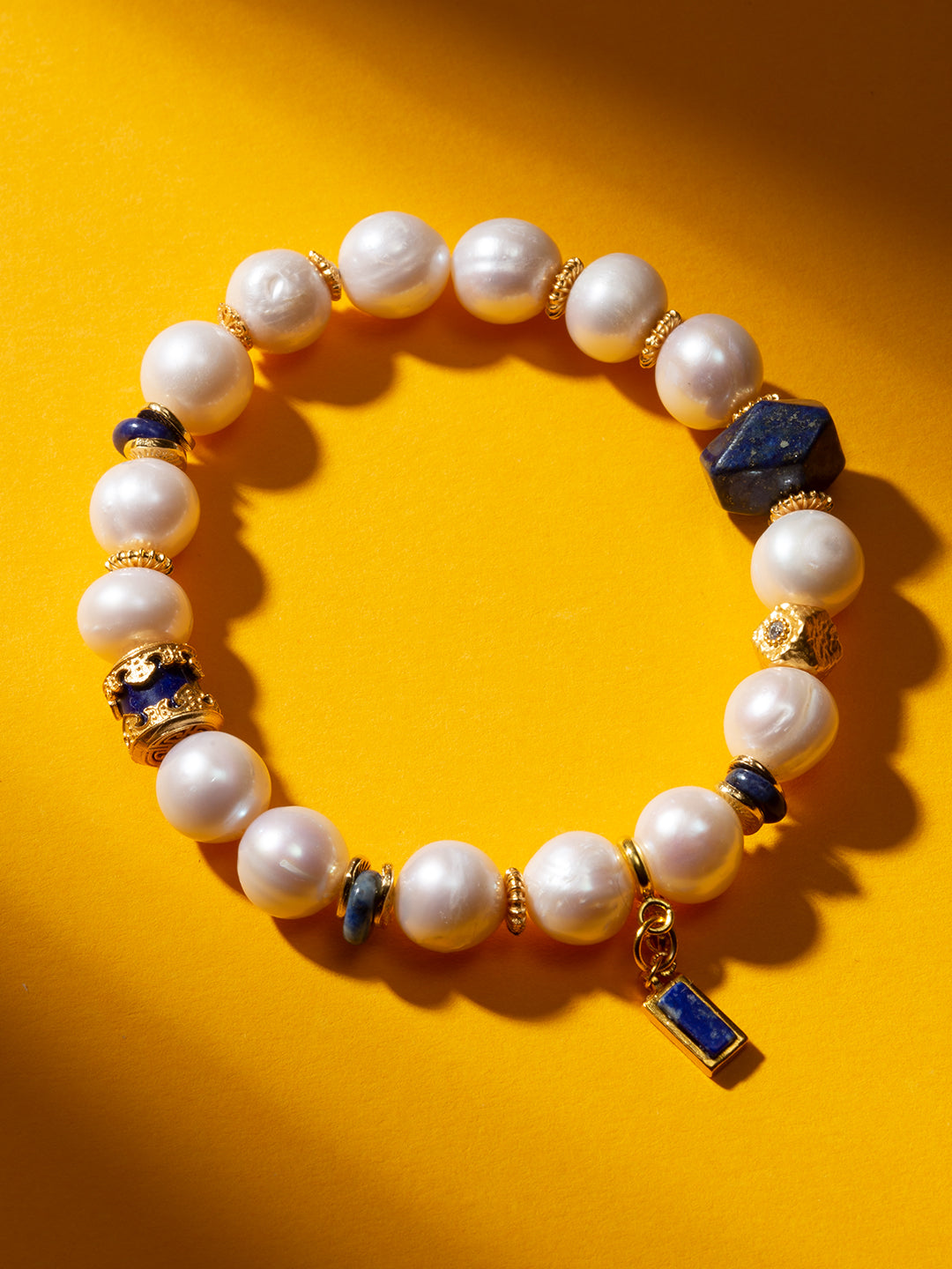 Pearl Golden Stone Bracelet | Zensambodhi