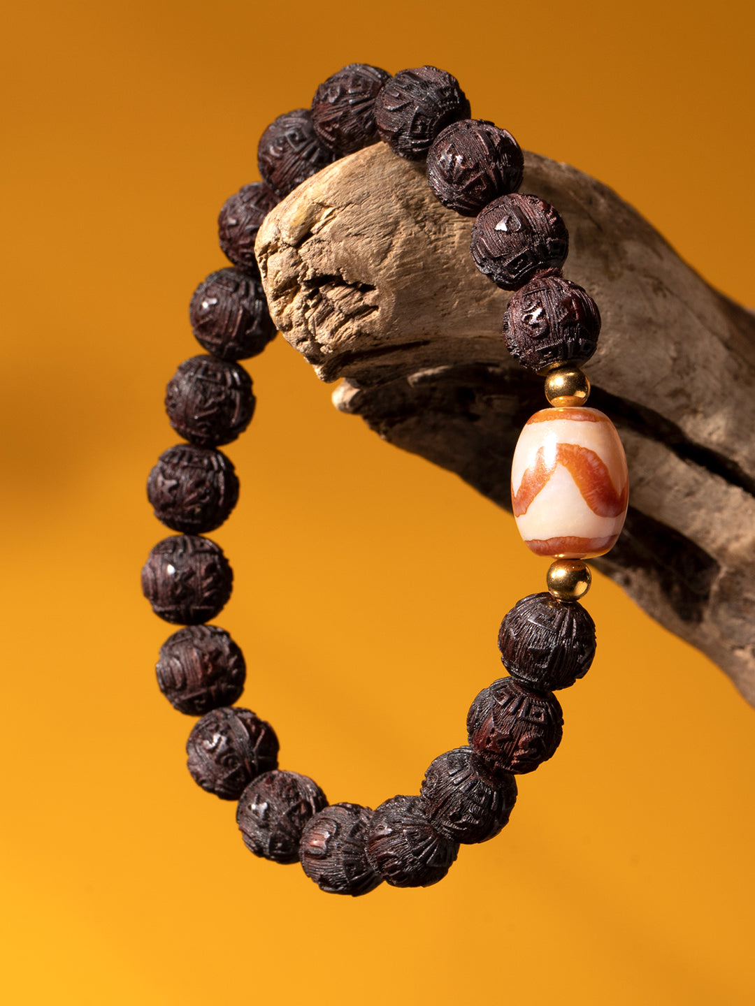 African Zitan Bracelet with Tianzhu-Style Bead