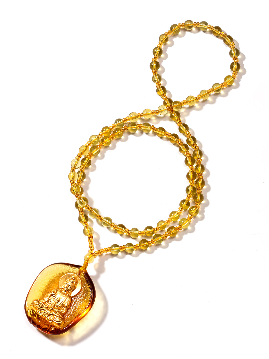 Golden Guanyin Gilded Glass Amulet | Zensambodhi