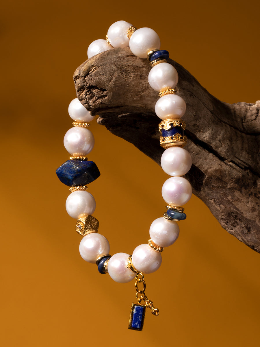 Pearl Golden Stone Bracelet | Zensambodhi