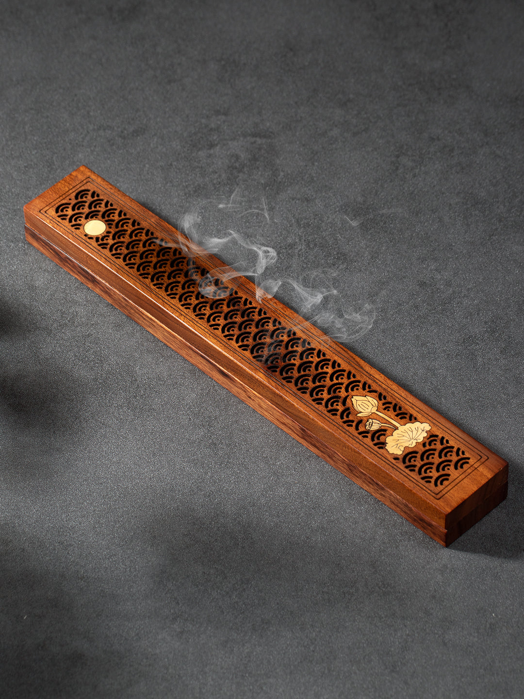 Carved Wooden Incense Burner · Geometric Openwork