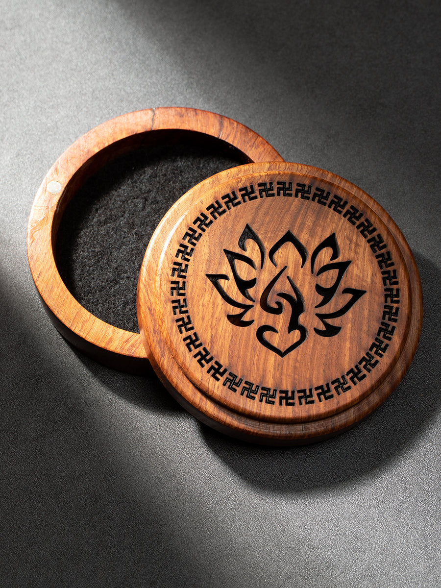 Lotus Carved Wooden Horizontal Incense Holder