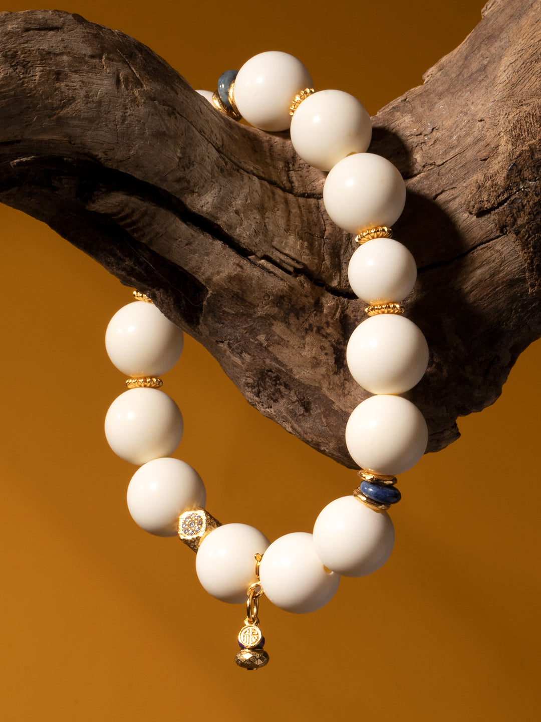 Ivory Nut Golden Stone Bracelet | Zensambodhi