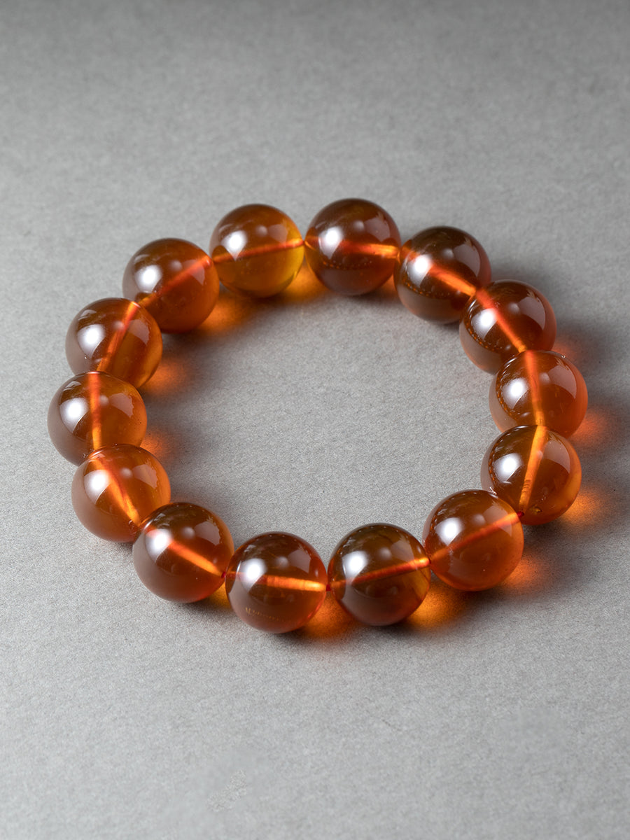 Brown-Red Amber Bracelet · 15 mm