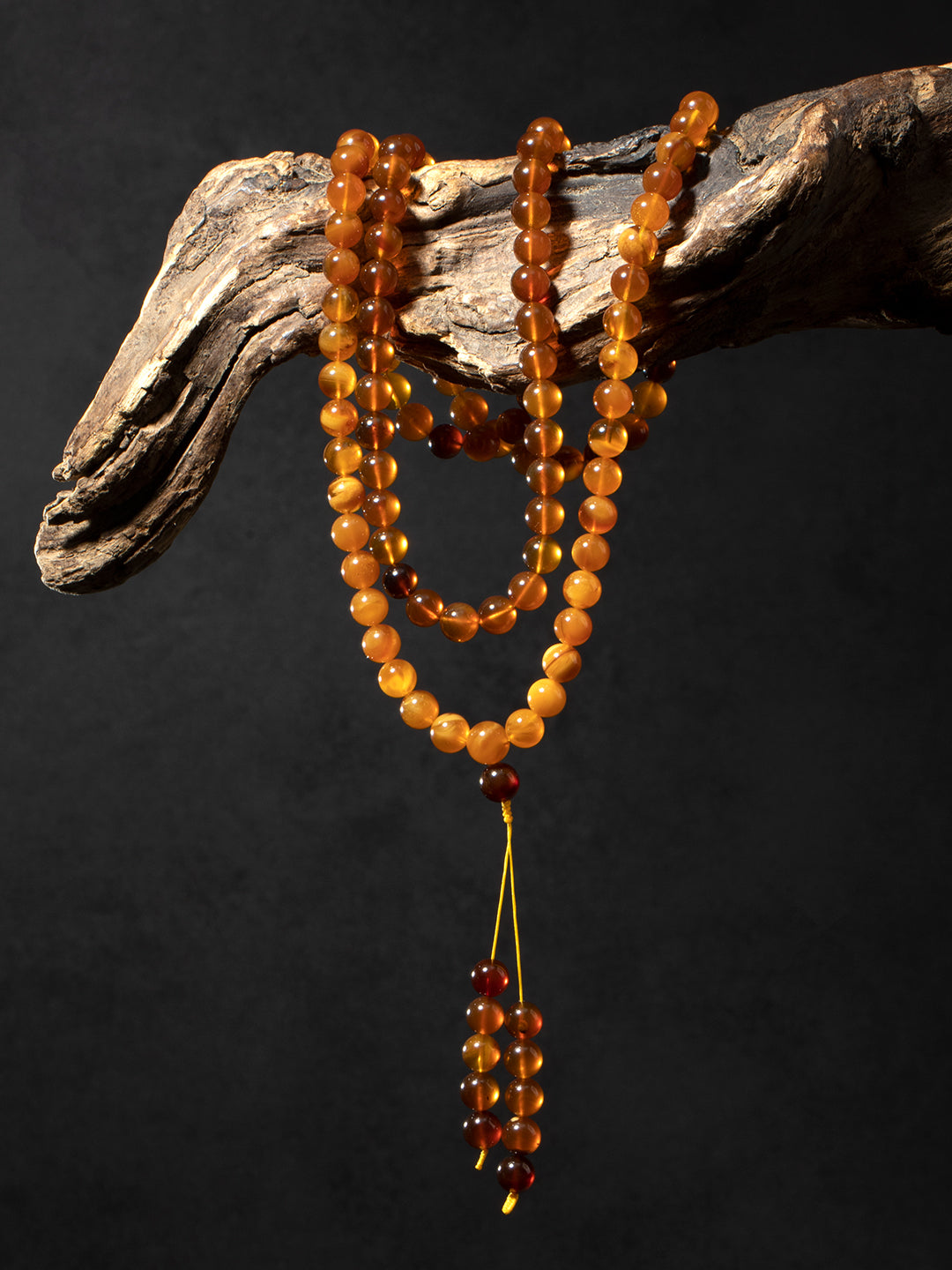 Burmese Brown Honey Amber 108-Bead Mala · No. 1