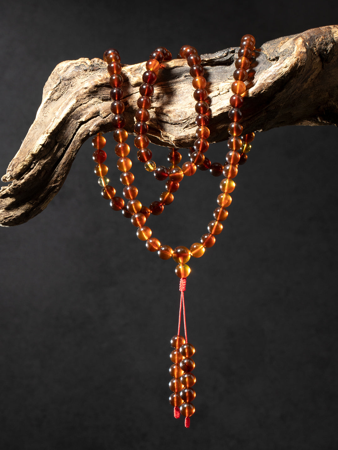 Burmese Brown-Red Amber 108-Bead Mala · No. 1