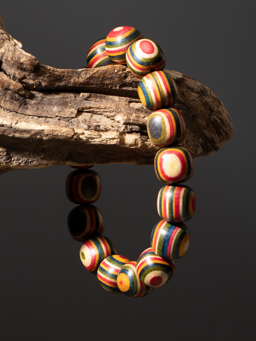Multicolor Wood Bead Bracelet