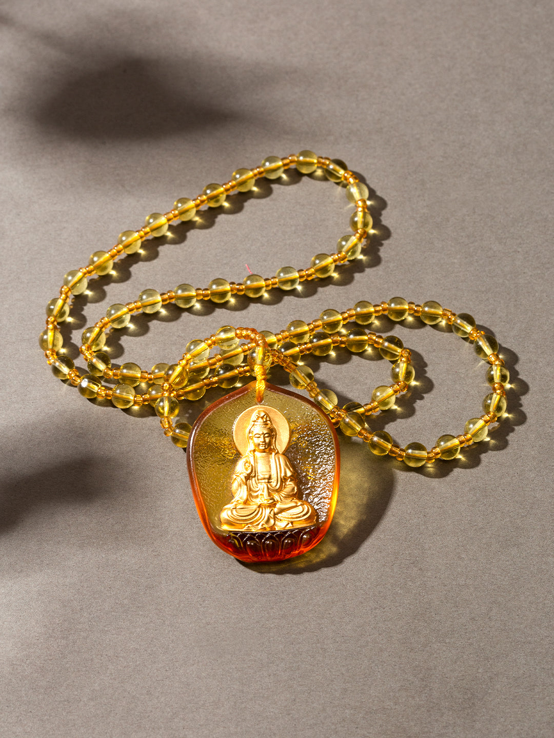 Golden Guanyin Gilded Glass Amulet | Zensambodhi