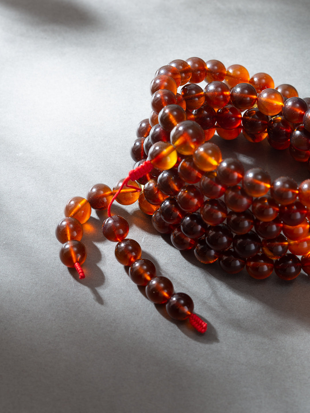 Burmese Brown-Red Amber 108-Bead Mala · No. 1