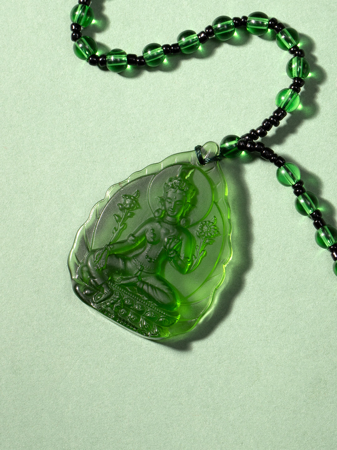 Green Glass Green Tara Amulet | Zensambodhi