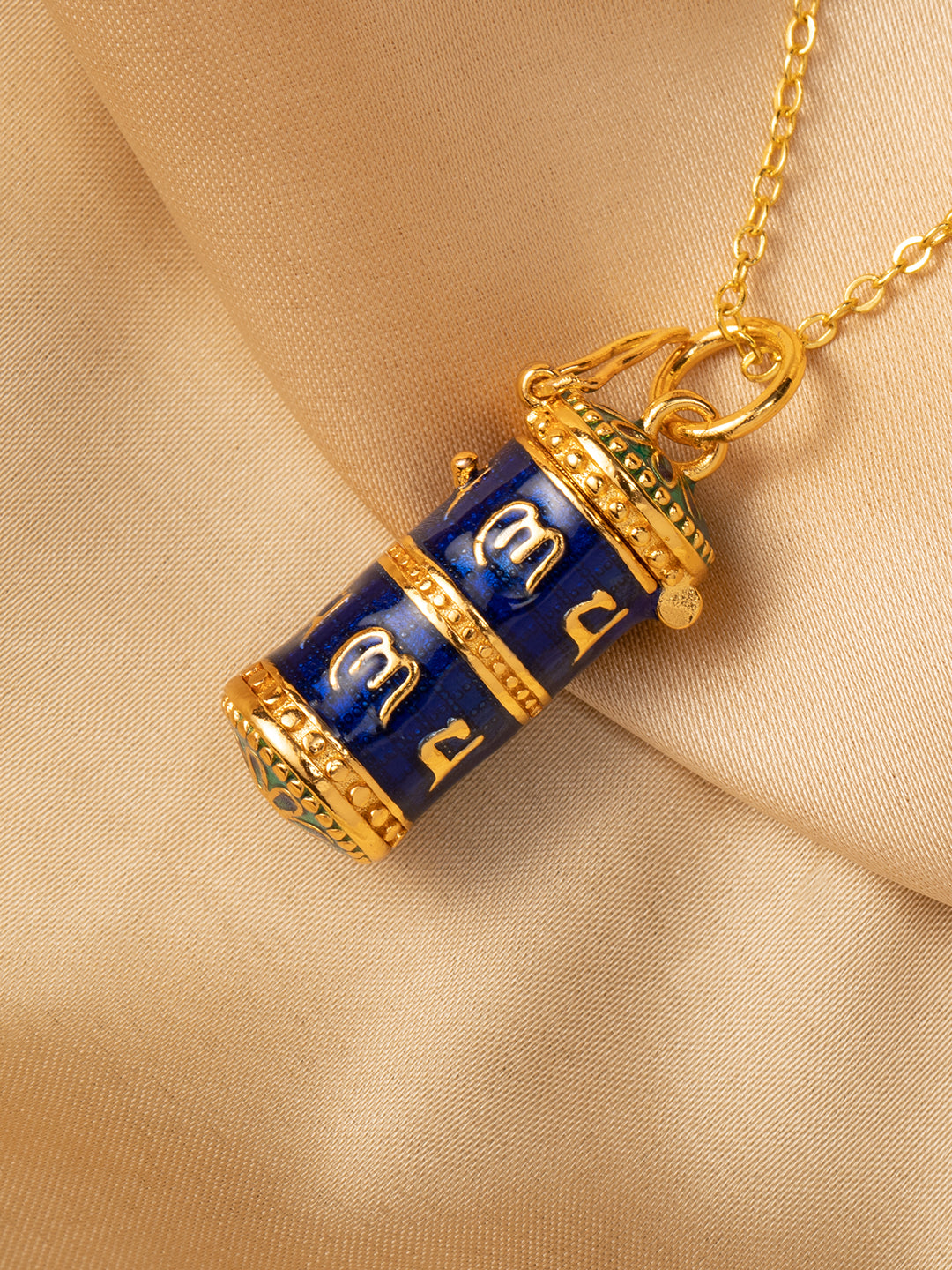 Blue Shurangama Mantra Prayer Wheel