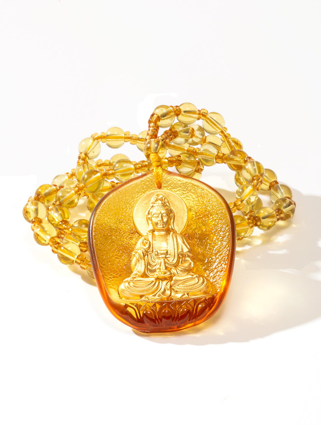 Golden Guanyin Gilded Glass Amulet | Zensambodhi